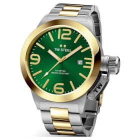 TW Steel CB62 Canteen Two Tone Stainless Steel Green Dial Men's Watch