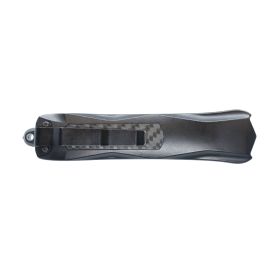 Carbon Fiber Automatic OTF Knife w/ Belt Clip (style: Drop Point)