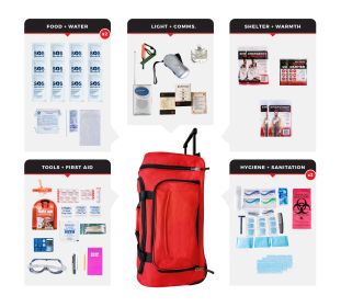 2 Person Essential Survival Kit (Option: Rolling Bag)