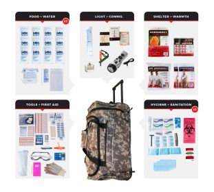 2 Person Comfort Survival Kit (Option: Rolling Bag Camo)