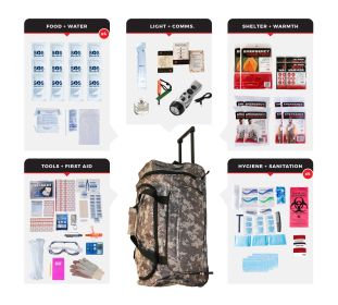 4 Person Comfort Survival Kit (Option: Rolling Bag Camo)