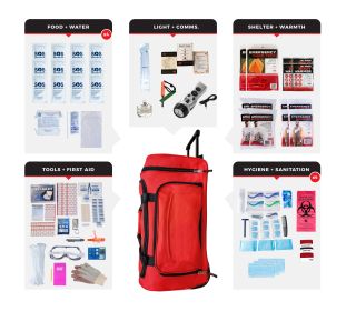 4 Person Comfort Survival Kit (Option: Rolling Bag)