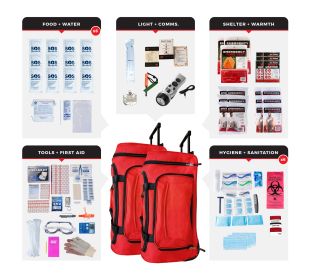 6 Person Comfort Survival Kit (Option: Rolling Bag)