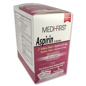 Aspirin (Option: 500 tablets per box 250 packets of 2 tabs each)
