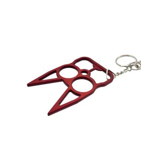 Cat Self-Defense Metal Knuckle Keychain (Color: Black)