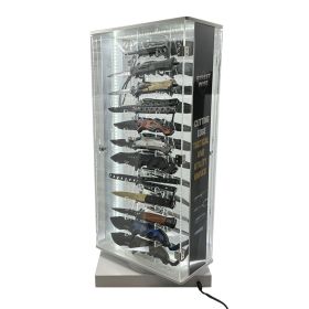 Streetwise 2 Sided 24 Count Knife LED Rotating Display (style: Deluxe 24 Knife Display)