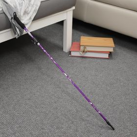 5-Section Collapsible Hiking Poles - Lightweight Trekking Poles with Secure External Lock, Adjustable Length (Color: Purple)
