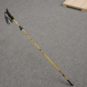 5-Section Collapsible Hiking Poles - Lightweight Trekking Poles with Secure External Lock, Adjustable Length (Color: Golden Yellow)